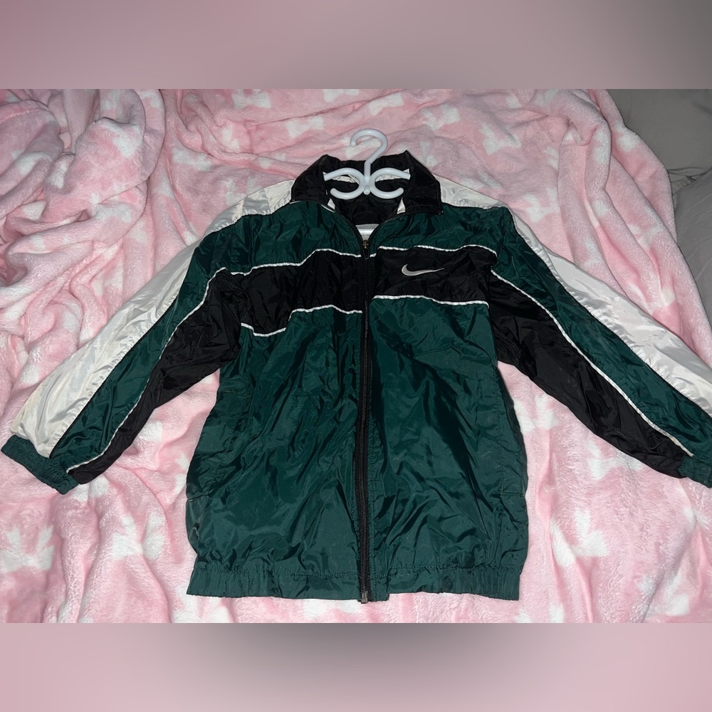 Nike Green and Black Windbreaker Jacket
